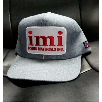 IMI IRVING MATERIALS INC. SNAPBACK WINTER TRUCKER CAP HAT MADE IN USA Vintage  eb-38654217